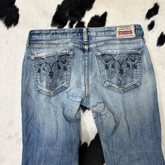 Vintage Big Star Women's Bootcut Flare Distressed Jeans Size 28L - Picture 9 of 16